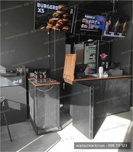Barra A Medida Mostrador Bar Restaurante Mobiliario Comercio Negro