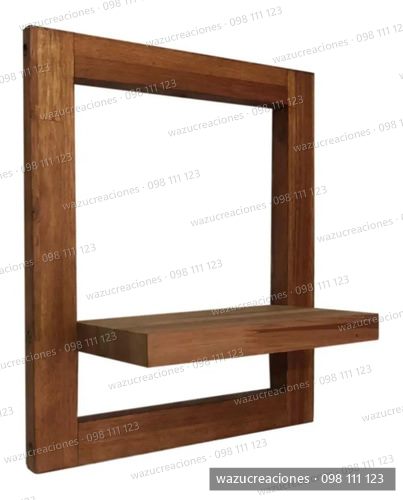 Cuadro Minimalista Madera Repisa Decoracion Colgar Pared Marrón Claro