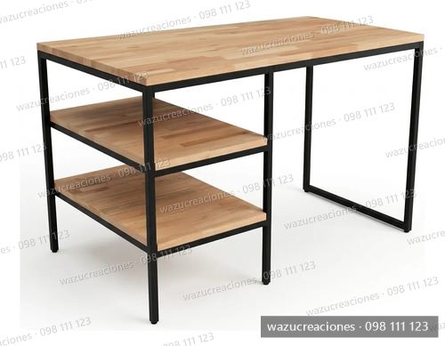 Escritorio Acero Mesa Con Estantes Comedor Cuarto Living 