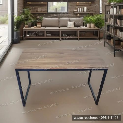 Mesa Ratona Living Cafe Hierro Y Madera Finger Finger  Negro