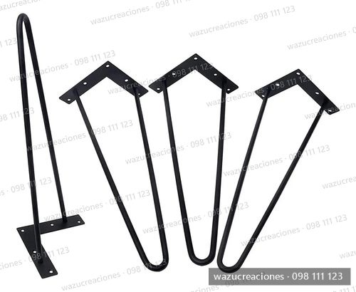 Patas Para Mesa X4 Hairpin Comedor Escritorio Legs Negro