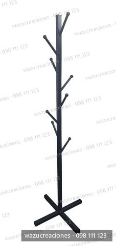 Perchero Diseño Árbol Colgador Ropero Ropa Base En Piramide Negro
