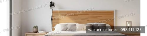 Respaldo Sommier Cama Cabecera 2 Plaza Wazu Creaciones Blanco