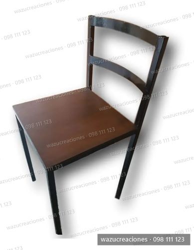 Sillas De Acero Y Madera Nacionales Bar Comedor Asiento Negro O Blanco Cristal, Roble, Roble Oscuro, Nogal O Cedro